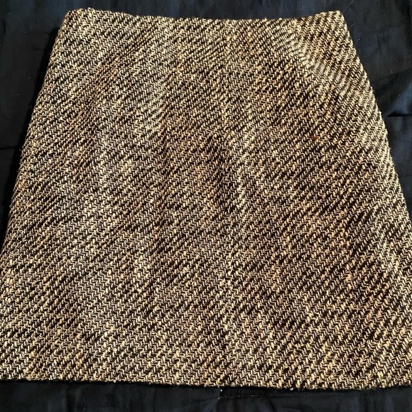 Loft Tweed Plaid Boucle Mini Skirt with Twin Front Zippers - Picture 5 of 5